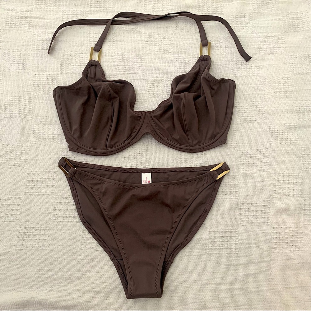 Miss Mandalay London Taupe Bikini 36GG - L Bottoms